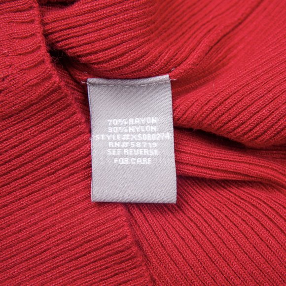 NY Collection Red Sweater with black rose buttons - Picture 7 of 10